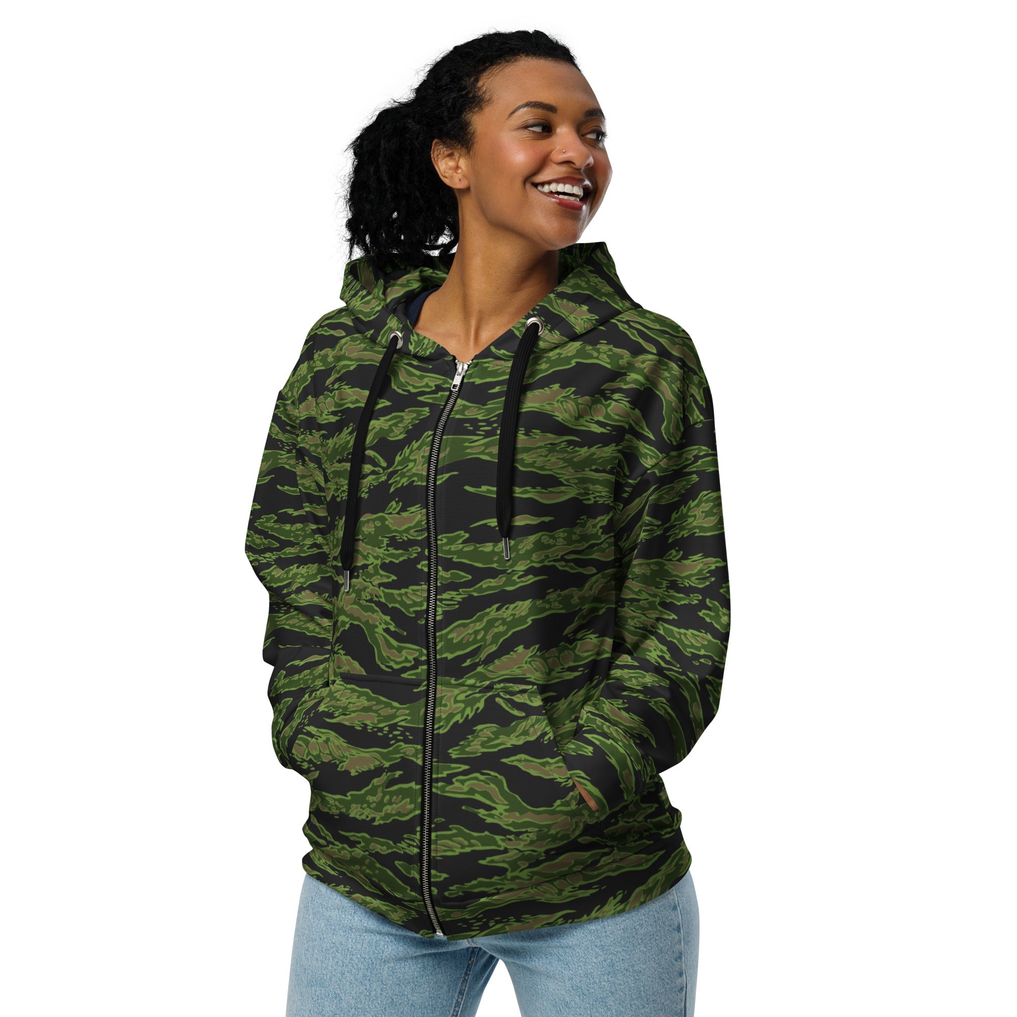 CAMO HQ - Canadian Tiger Stripe CAMO Unisex Zip Hoodie - Worldwide