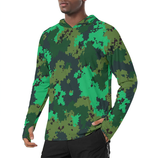 Carnival Reaper Tactical CAMO Mens Sunscreen Sports Hoodie With Thumb Holes - S / White