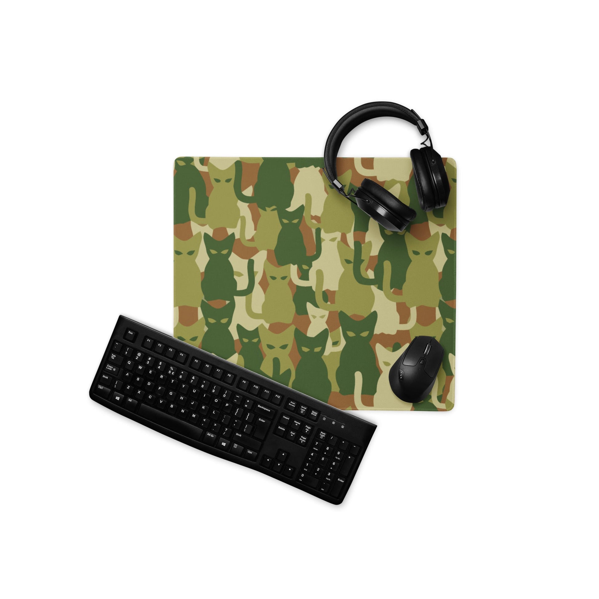 Cat-meow-flage CAMO Gaming mouse pad - 18″×16″