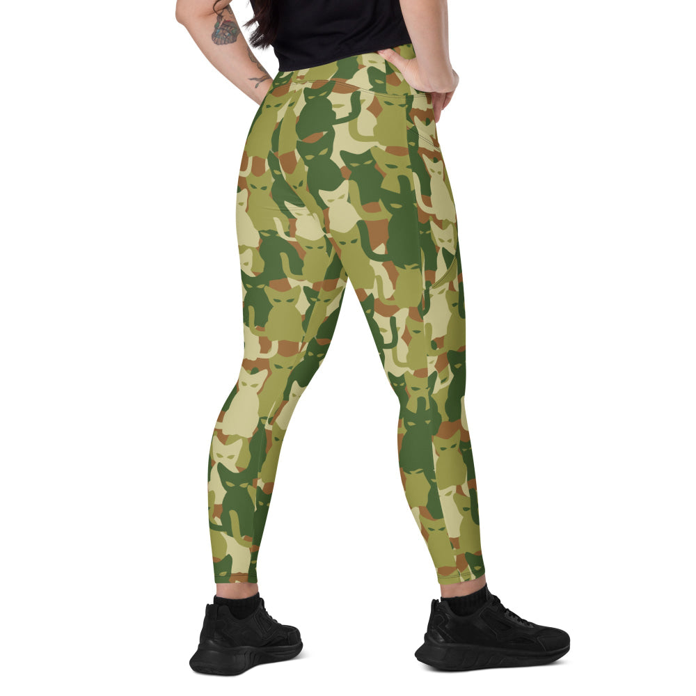 Cat-meow-flage CAMO Leggings with pockets - 2XS - Womens With Pockets