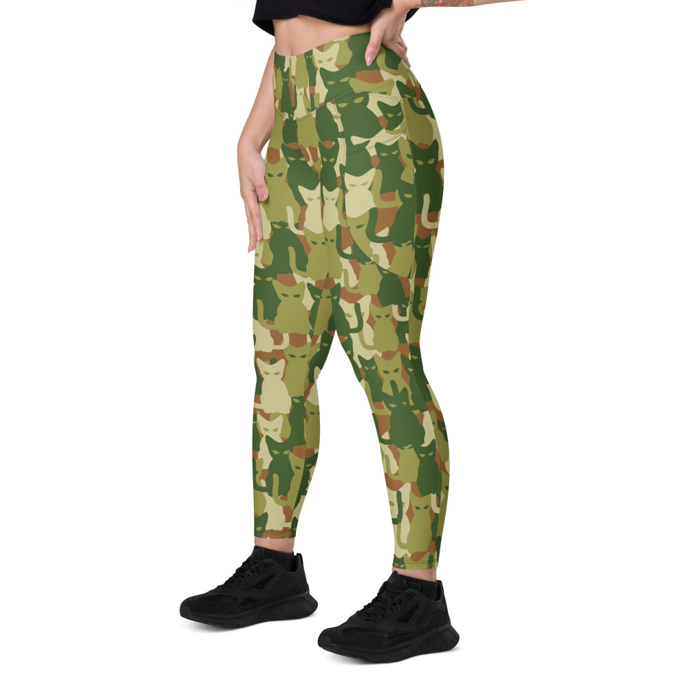 Cat-meow-flage CAMO Leggings with pockets - Womens With Pockets