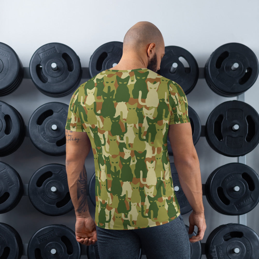 Cat-meow-flage CAMO Men’s Athletic T-shirt - Mens T-Shirt