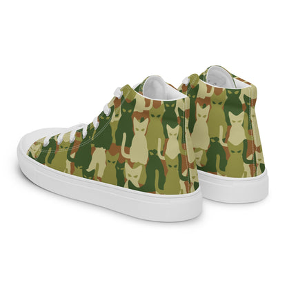 Cat-meow-flage CAMO Men’s high top canvas shoes - Mens High Top Canvas Shoes