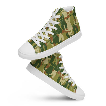 Cat-meow-flage CAMO Men’s high top canvas shoes - Mens High Top Canvas Shoes