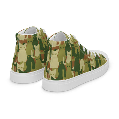 Cat-meow-flage CAMO Men’s high top canvas shoes - Mens High Top Canvas Shoes