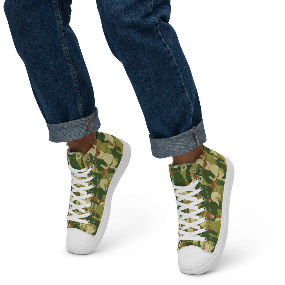 Cat-meow-flage CAMO Men’s high top canvas shoes - Mens High Top Canvas Shoes