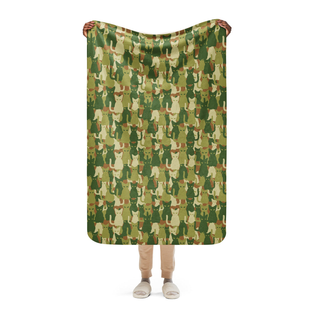 Cat-meow-flage CAMO Sherpa blanket - 37″×57″ - Blanket