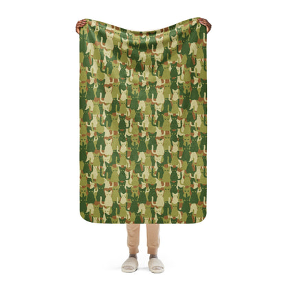 Cat-meow-flage CAMO Sherpa blanket - 37″×57″ - Blanket