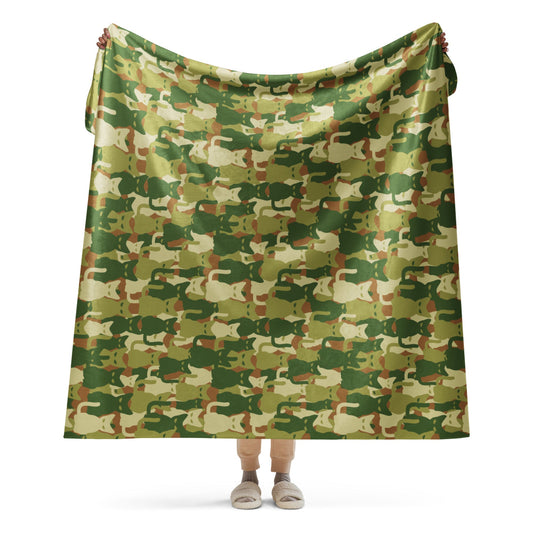 Cat-meow-flage CAMO Sherpa blanket - 60″×80″ - Blanket