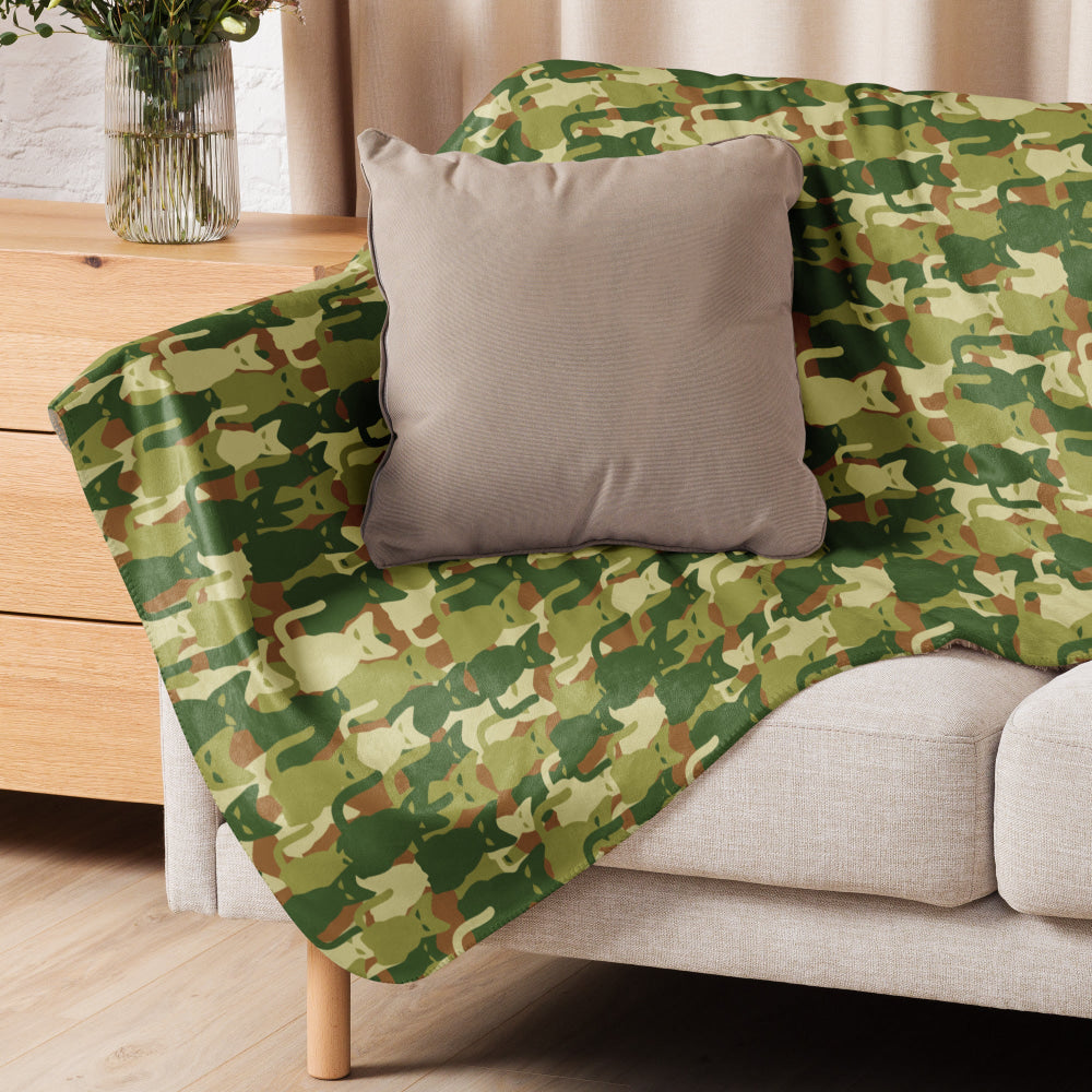 Cat-meow-flage CAMO Sherpa blanket - Blanket