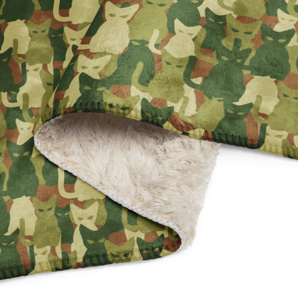 Cat-meow-flage CAMO Sherpa blanket - Blanket