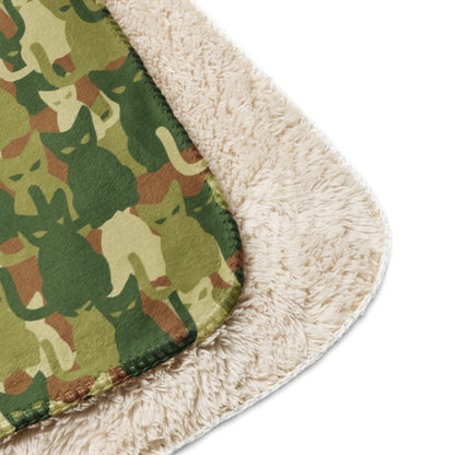 Cat-meow-flage CAMO Sherpa blanket - Blanket