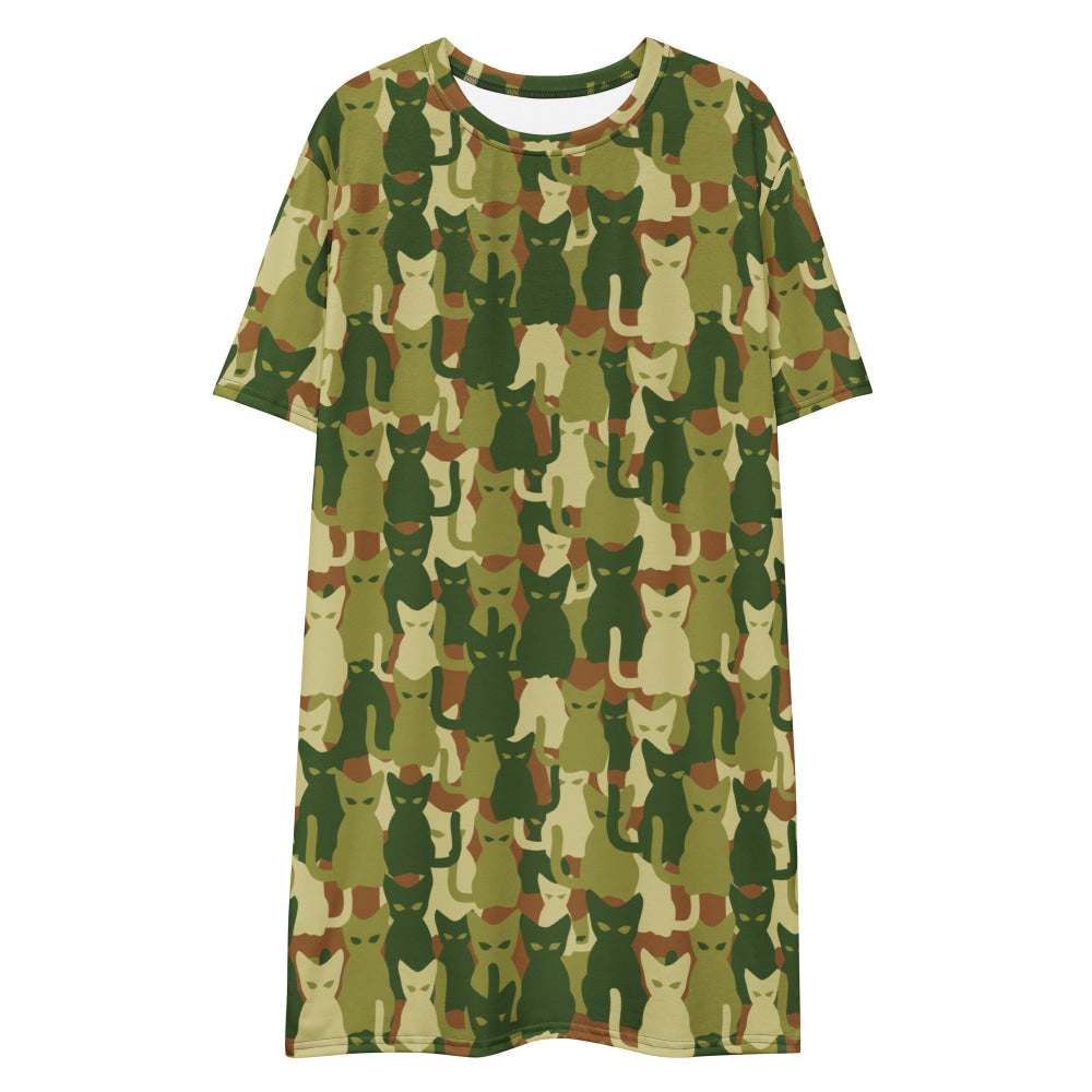 Cat-meow-flage CAMO T-shirt dress - Womens T-Shirt Dress