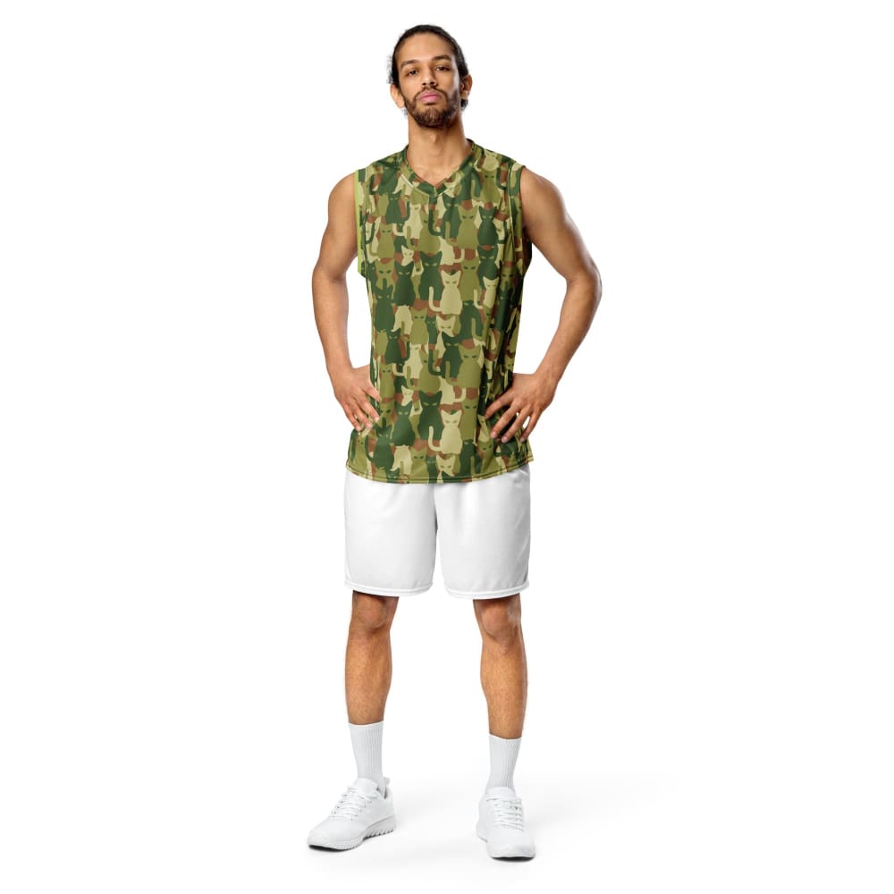 Cat-meow-flage CAMO unisex basketball jersey