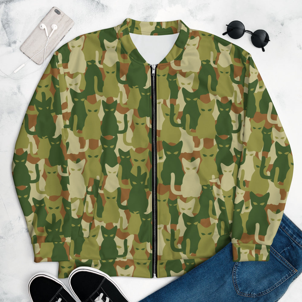 Cat-meow-flage CAMO Unisex Bomber Jacket - XS