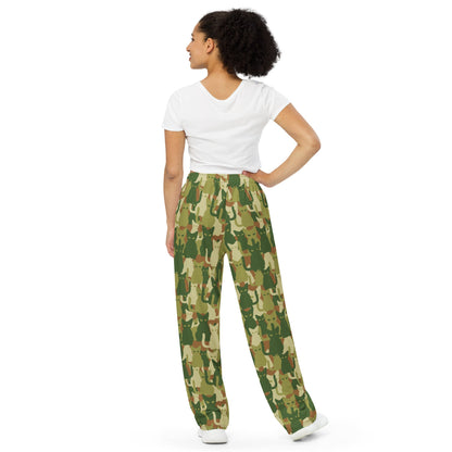 Cat-meow-flage CAMO unisex wide-leg pants - Unisex Wide-Leg Pants