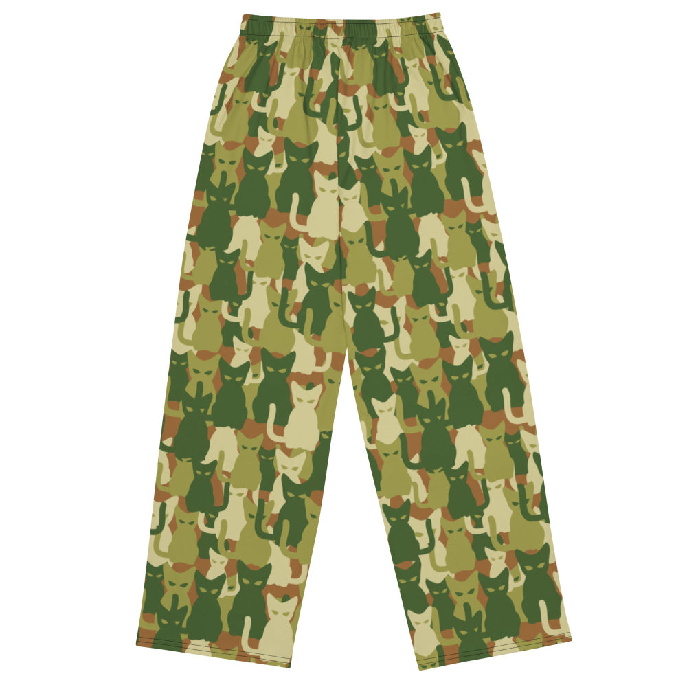 Cat-meow-flage CAMO unisex wide-leg pants - Unisex Wide-Leg Pants