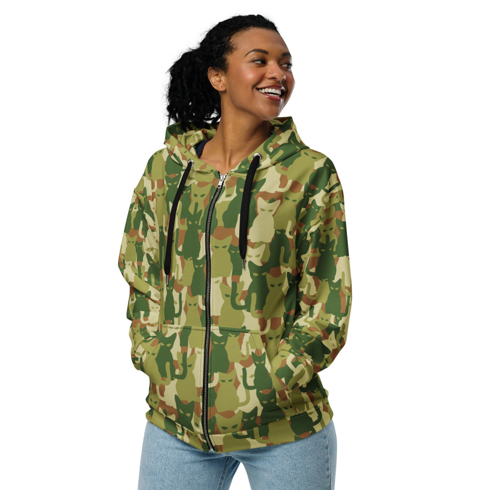 Cat-meow-flage CAMO Unisex zip hoodie - Zip Hoodie