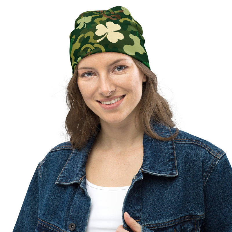 Celtic Shamrock Heritage CAMO Beanie - Head