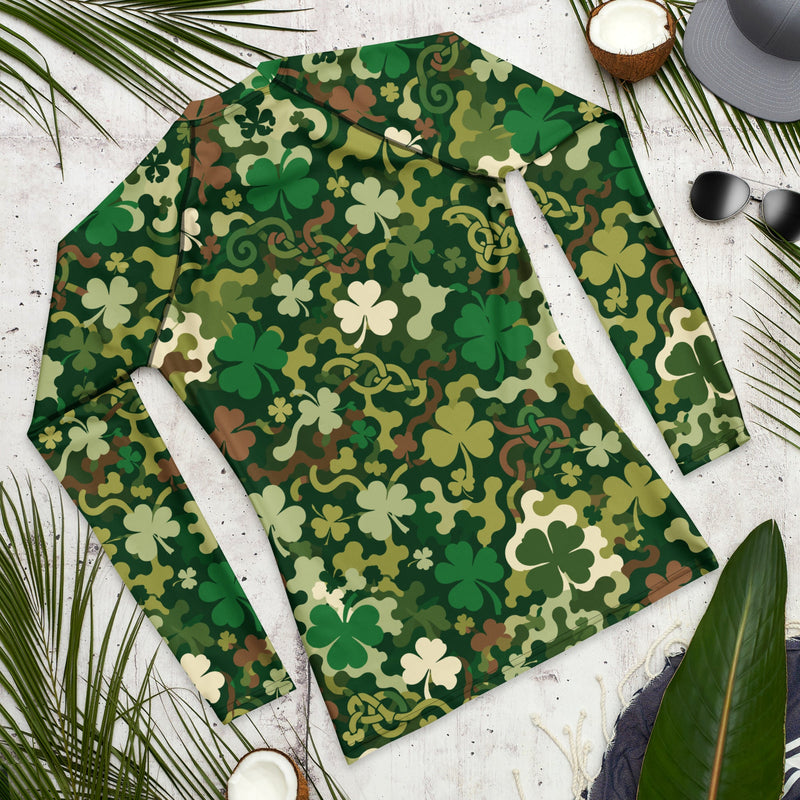 Celtic Shamrock Heritage CAMO Mens Long-Sleeve Rash Guard - LS