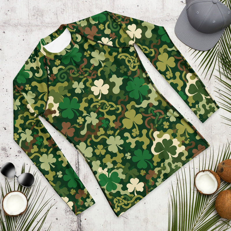 Celtic Shamrock Heritage CAMO Mens Long-Sleeve Rash Guard - LS