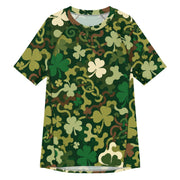 Celtic Shamrock Heritage CAMO Mens Short-Sleeve Rash Guard - 2XS - SS