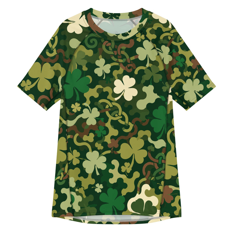 Celtic Shamrock Heritage CAMO Mens Short-Sleeve Rash Guard - 2XS - SS