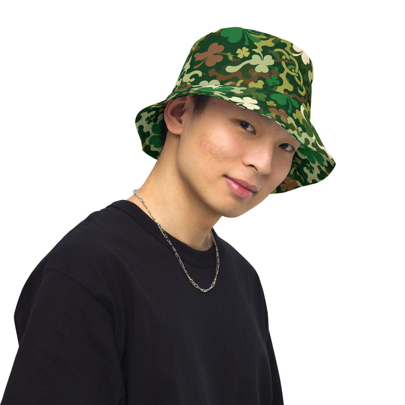 Celtic Shamrock Heritage CAMO Reversible Bucket Hat - Head