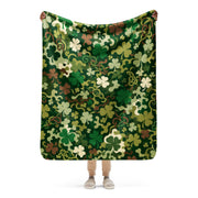 Celtic Shamrock Heritage CAMO Sherpa Blanket - 50″×60″