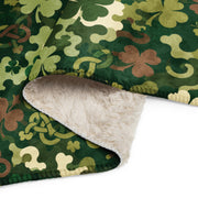 Celtic Shamrock Heritage CAMO Sherpa Blanket