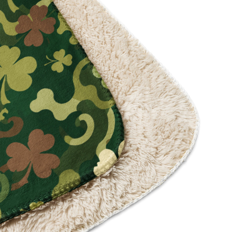Celtic Shamrock Heritage CAMO Sherpa Blanket