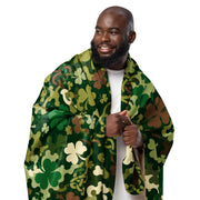 Celtic Shamrock Heritage CAMO Sherpa Blanket