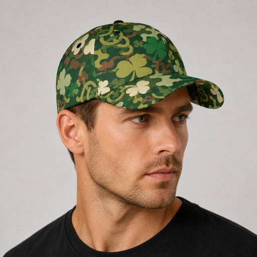 Celtic Shamrock Heritage CAMO Snapback Ball Cap - U / White - Head