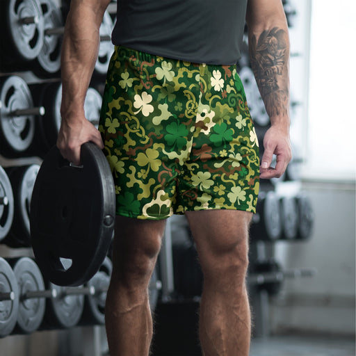 Celtic Shamrock Heritage CAMO Unisex Athletic Long Shorts - 2XS