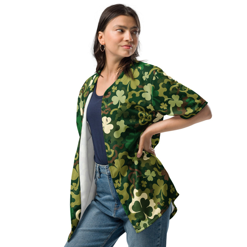Celtic Shamrock Heritage CAMO Unisex Baseball Jersey