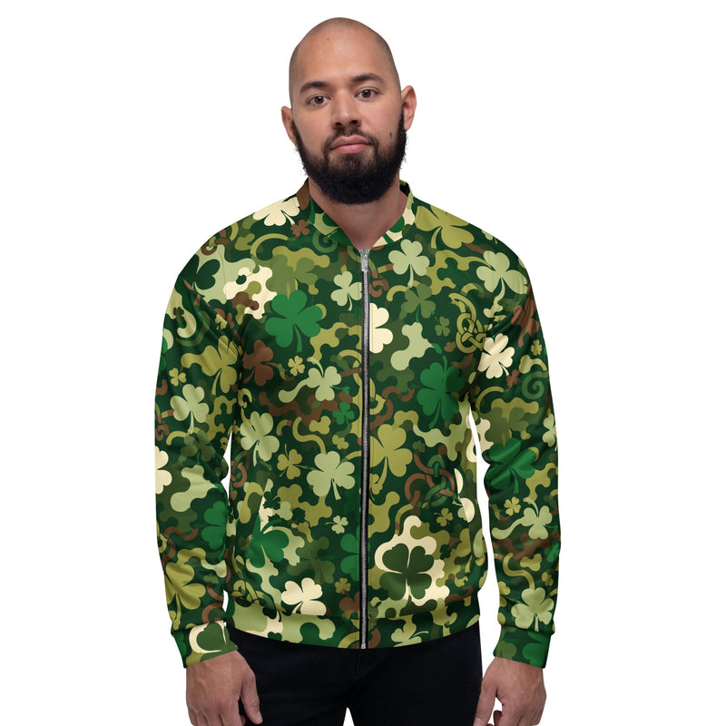 Celtic Shamrock Heritage CAMO Unisex Bomber Jacket