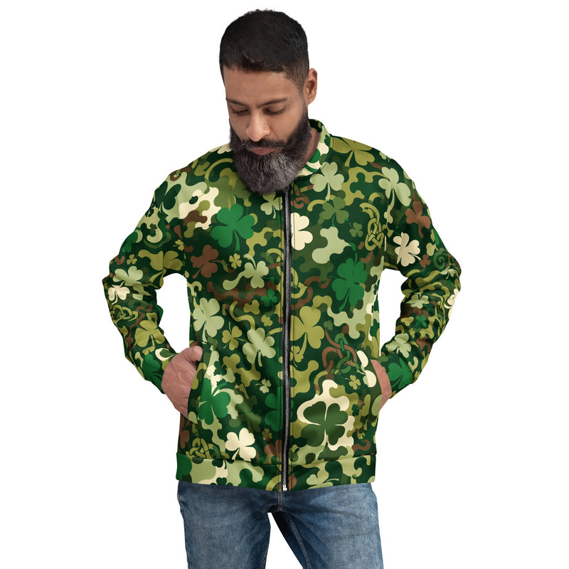 Celtic Shamrock Heritage CAMO Unisex Bomber Jacket