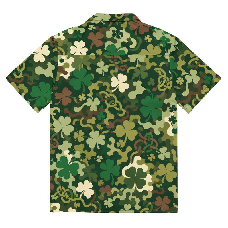 Celtic Shamrock Heritage CAMO Unisex Short-Sleeve Button Shirt - Button-Up