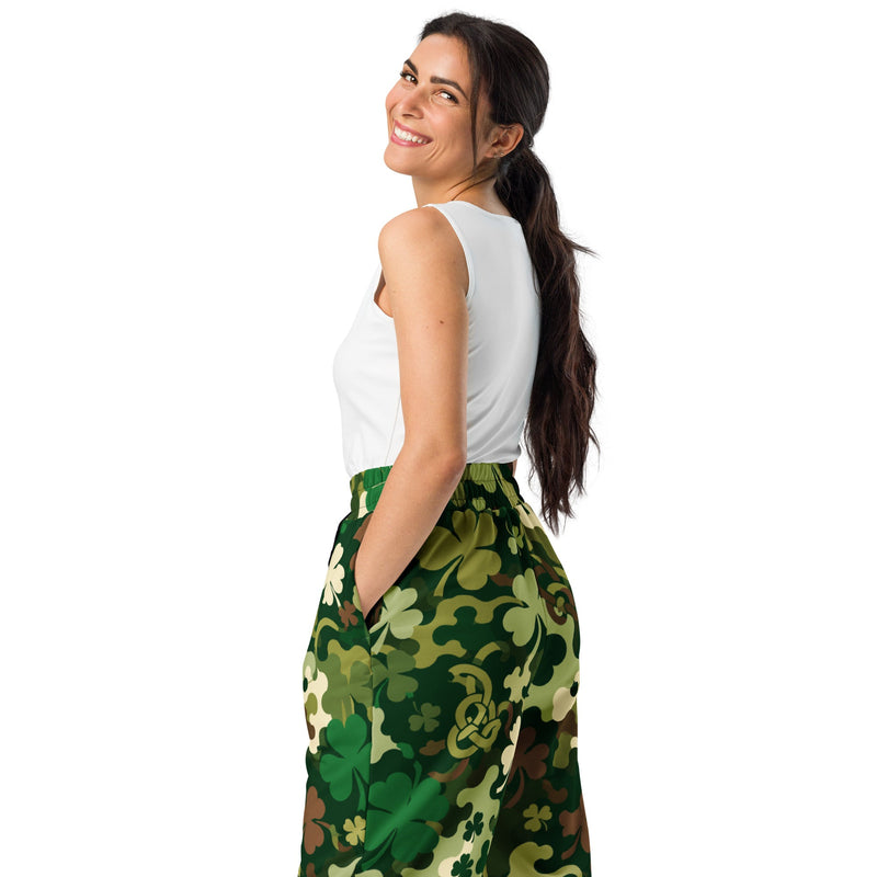 Celtic Shamrock Heritage CAMO Unisex Wide-Leg Joggers