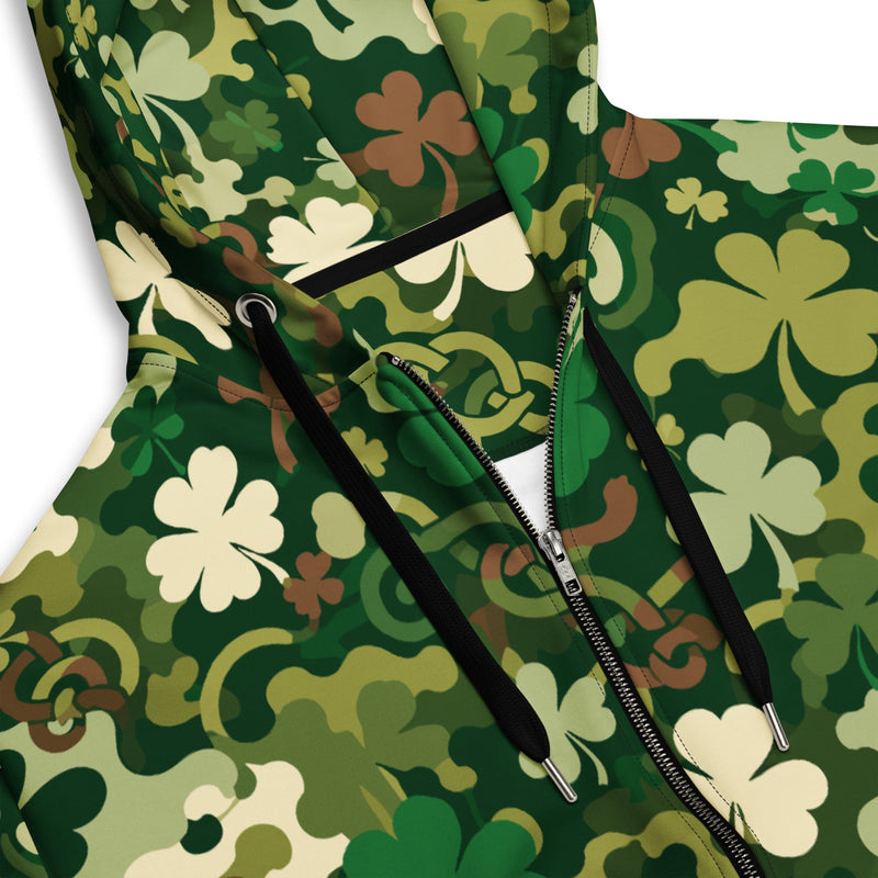 Celtic Shamrock Heritage CAMO Unisex Zip Hoodie