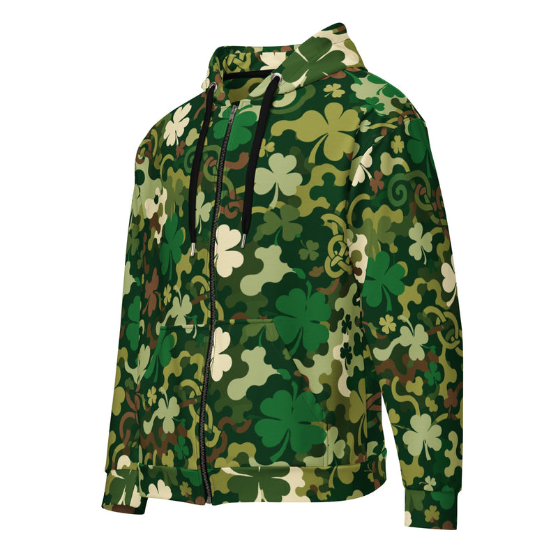 Celtic Shamrock Heritage CAMO Unisex Zip Hoodie