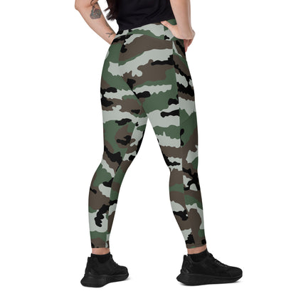 Central African Republic French CE CAMO Leggings with pockets - 2XS - Womens With Pockets