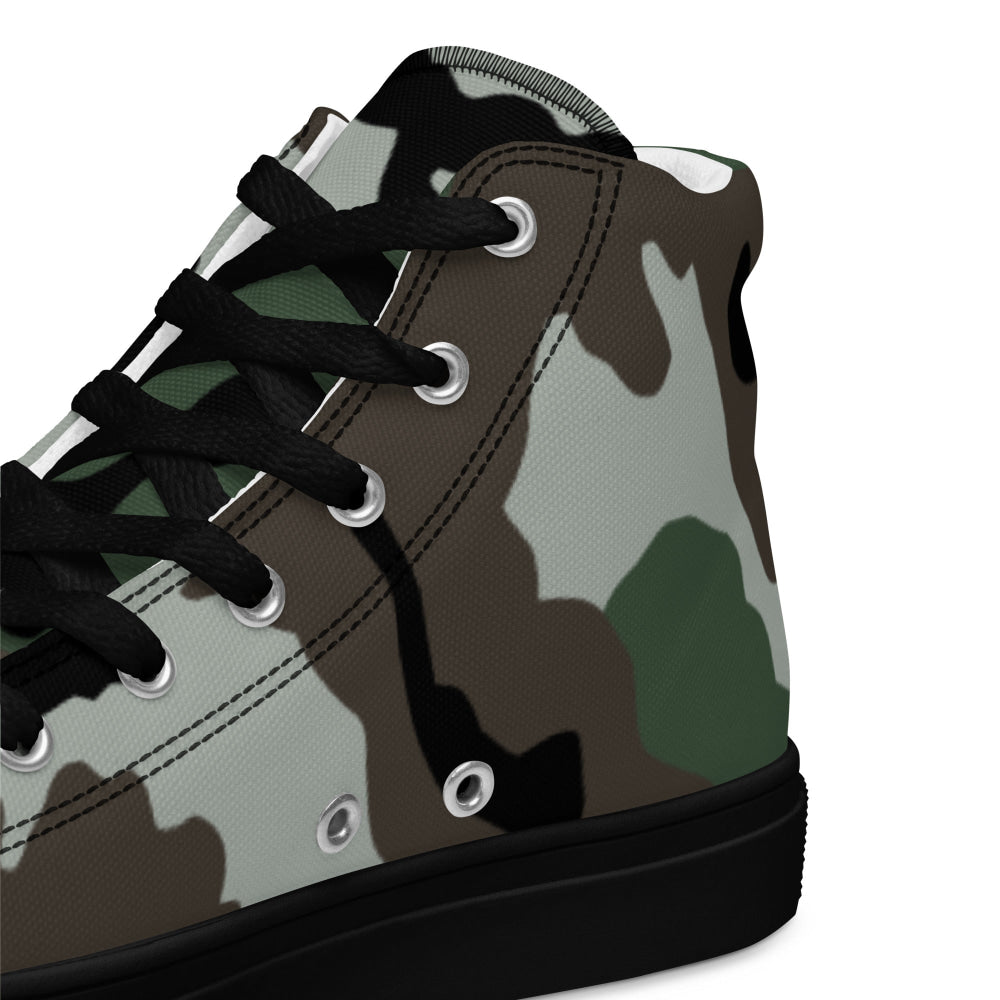 Central African Republic French CE CAMO Men’s high top canvas shoes - Mens High Top Canvas Shoes