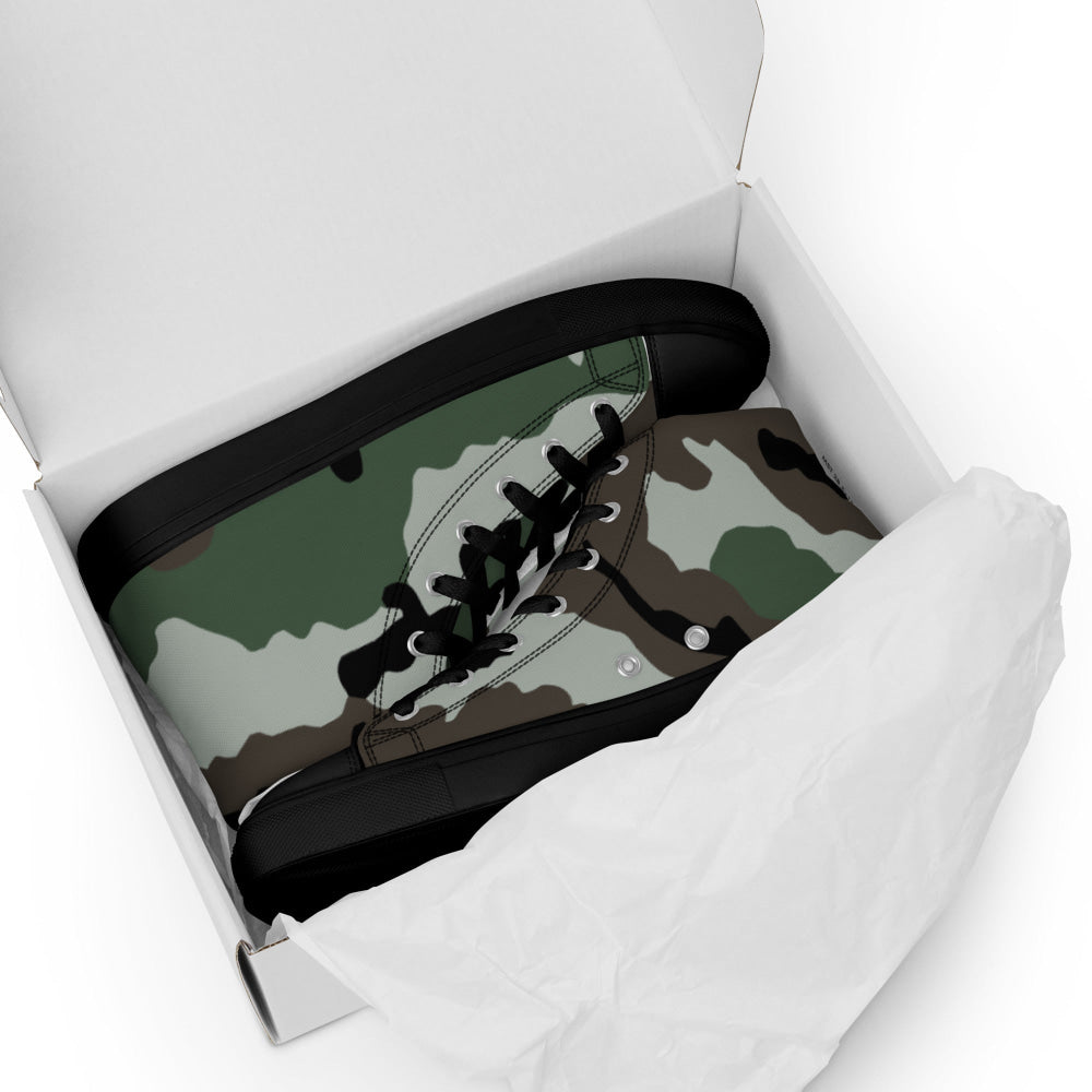 Central African Republic French CE CAMO Men’s high top canvas shoes - Mens High Top Canvas Shoes