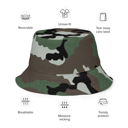 Central African Republic French CE CAMO Reversible bucket hat - Bucket Hat