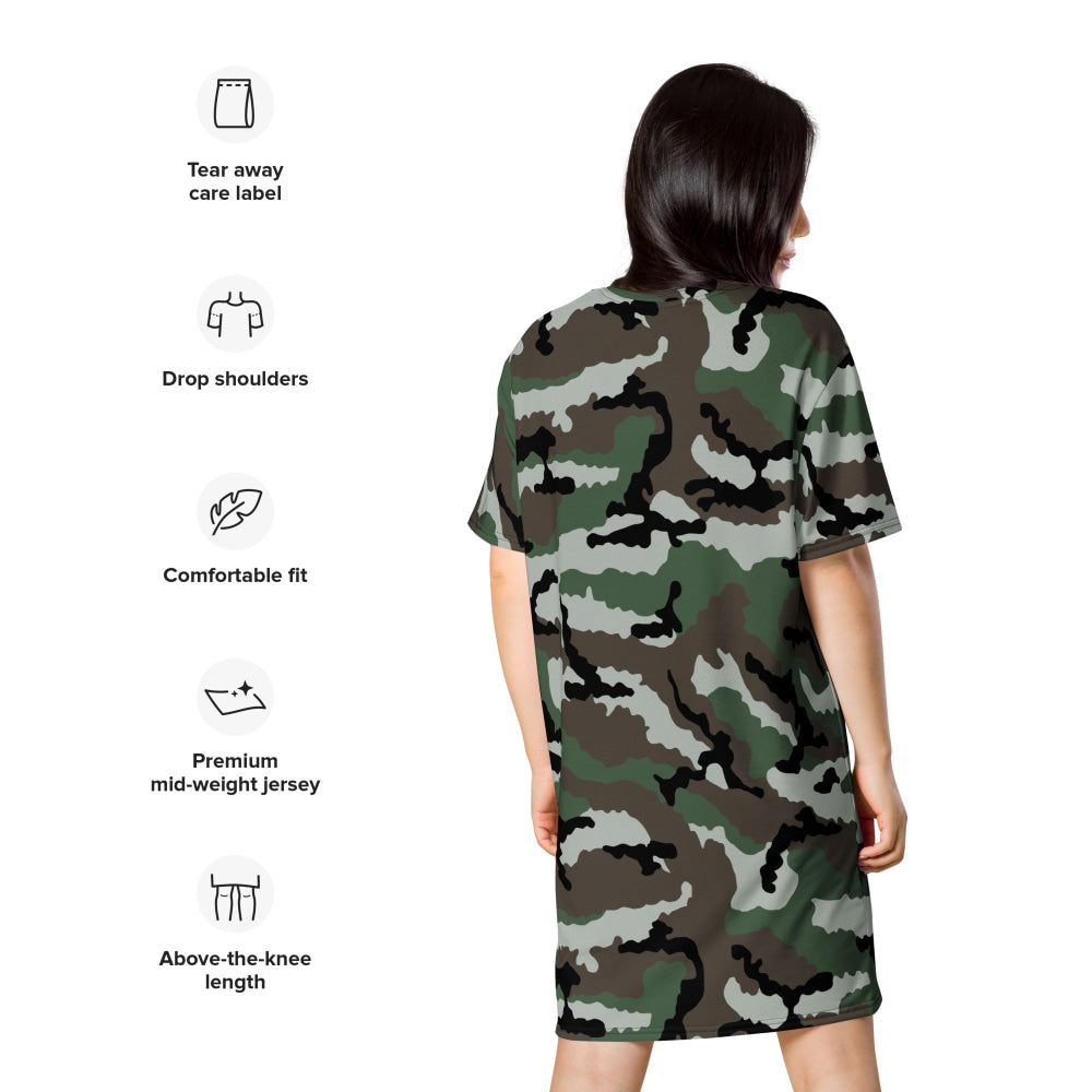 Central African Republic French CE CAMO T-shirt dress - Womens T-Shirt Dress