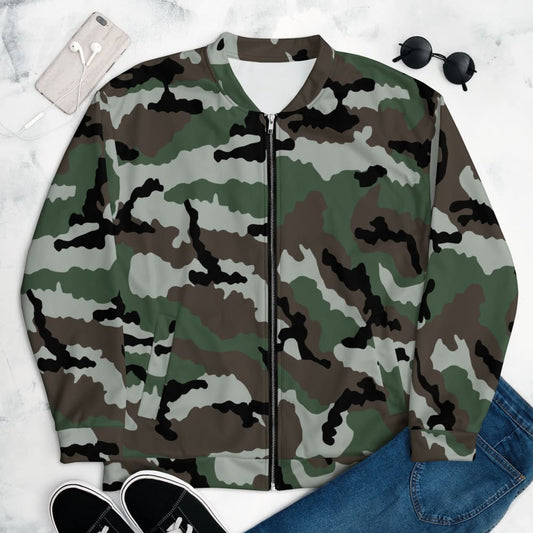 Central African Republic French CE CAMO Unisex Bomber Jacket - XS