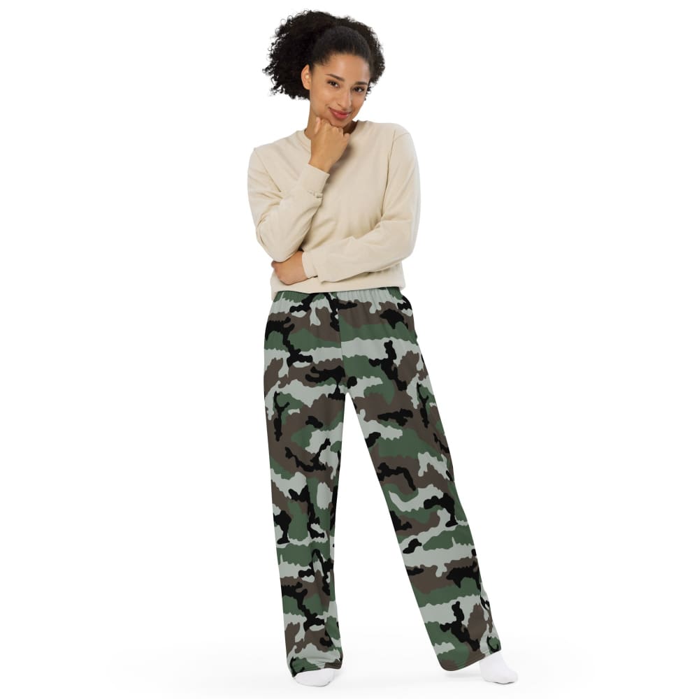 Central African Republic French CE CAMO unisex wide-leg pants