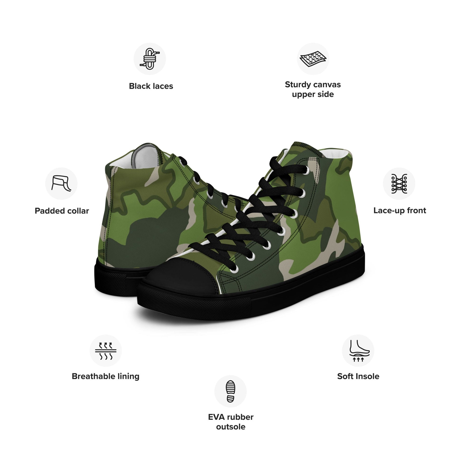 Chinese Denison Type 84 CAMO Mens high top canvas shoes - High Top Canvas Shoes