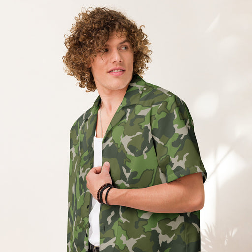 Denison Type 84 Airborne CAMO Unisex Short-Sleeve Button Shirt - Button-Up